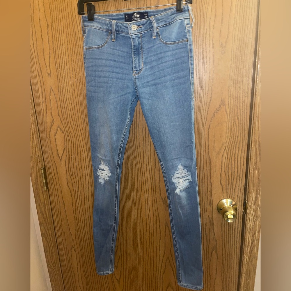 Hollister, distressed skinny jeans